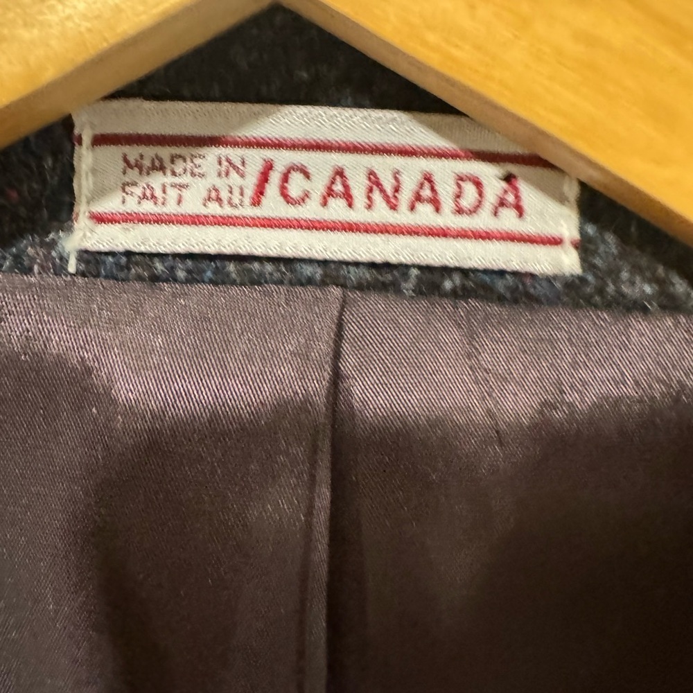 Vintage Harris Tweed Sport Coat Mens 42R Navy Blue Stripe Wool Made in Canada - Picture 7 of 14